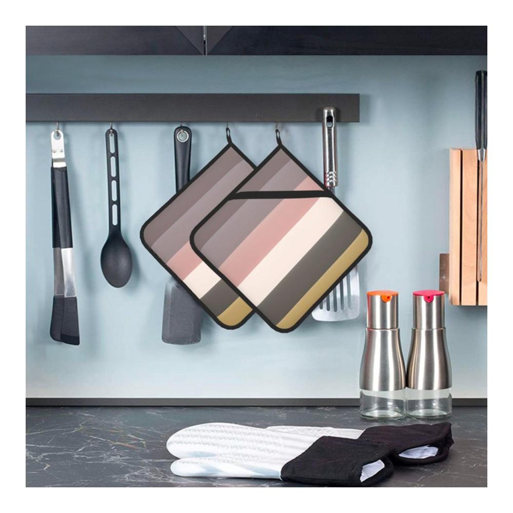 2er Set Premium Topflappen 20x20cm - Dick Langlebig & Verbrühungssicher | Rustikales Farbschema Leicht zu Reinigen Ideal für Küche & Grill
