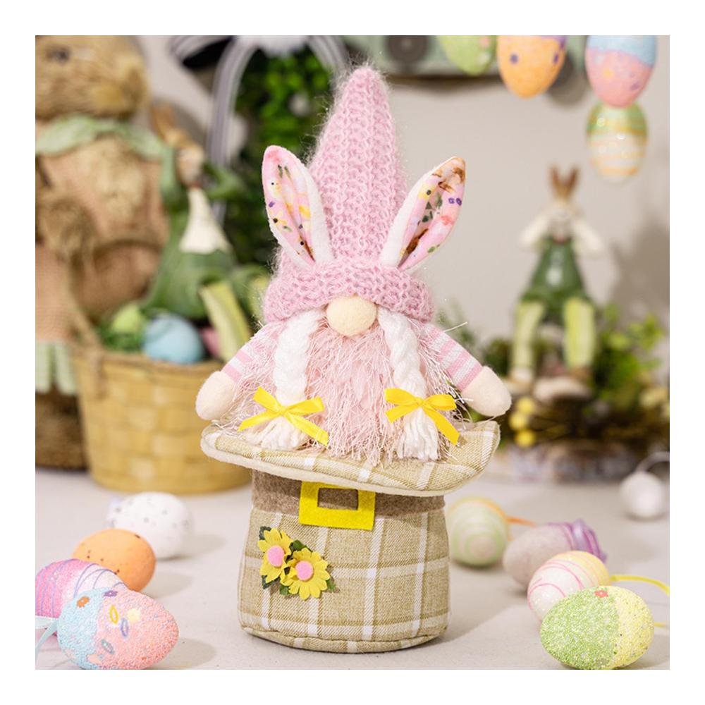Fröhliche Osterhasen-Puppen Niedliche Zwergen-Deko für das Fest | Gesichtslose Osterhasenfiguren für Tisch & Zuhause - Ideal für die Osterdekoration