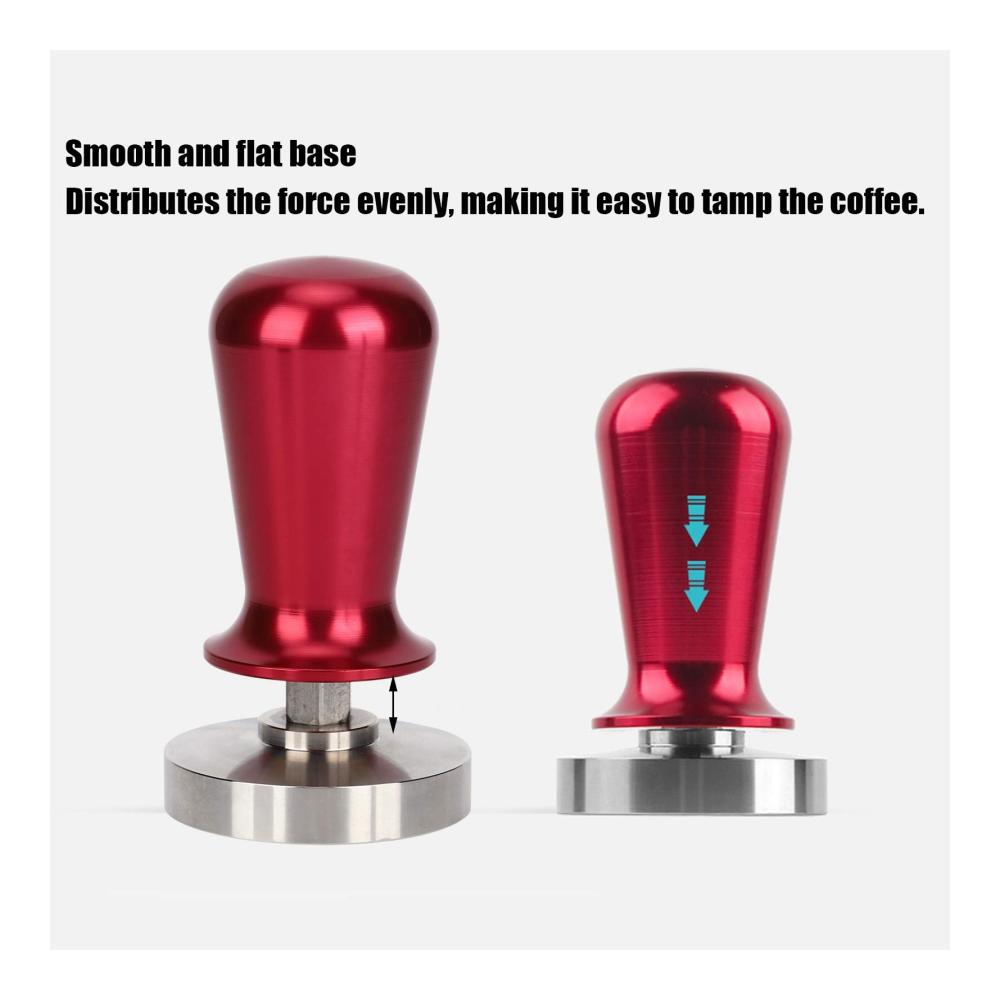 Hochwertiger 575 mm Edelstahl Kaffeestampfer | Flachdruck Presshammer für perfekten Espresso | Robustes Kaffeezubehör in Rot | Barista-Tool für besten Kaffeegenuss