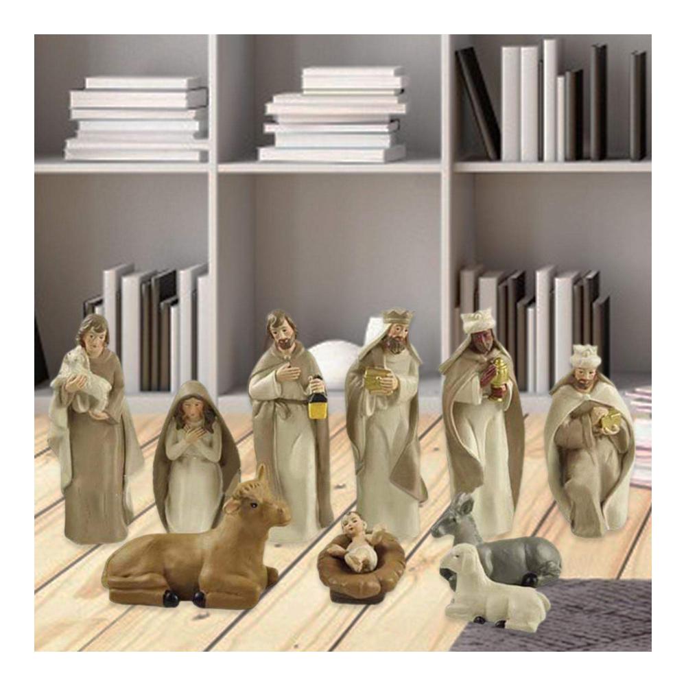Entzückendes Weihnachtsszenen-Set mit Krippenfiguren aus hochwertigem Kunstharz - Perfektes Geschenk zur Festivaldekoration für Kinder und Erwachsene - Liebevoll gestaltete Figuren für eine magische Weihnachtsstimmung zu Hause