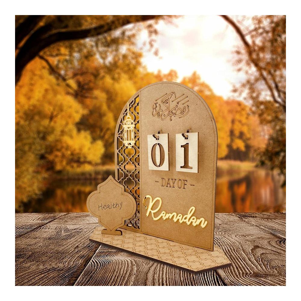 Entzückender Dekorativer Adventskalender aus Holz – Countdown Kalender für Ramadan & Eid Dekorationen zu Hause – 30 Tage bis Eid – Perfektes Geschenk für Kinder und Familie – Ramadan und Eid Festliche Deko