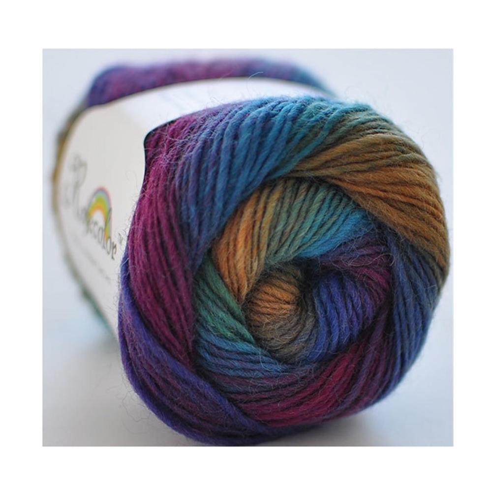 Entdecken Sie die kreative Vielfalt 5x 100g Bündel Regenbogen-Häkel- & Strickgarn für kunstvolle Damenaccessoires - Handgewebte Farbexplosionen aus reiner Wolle! (Farbe
