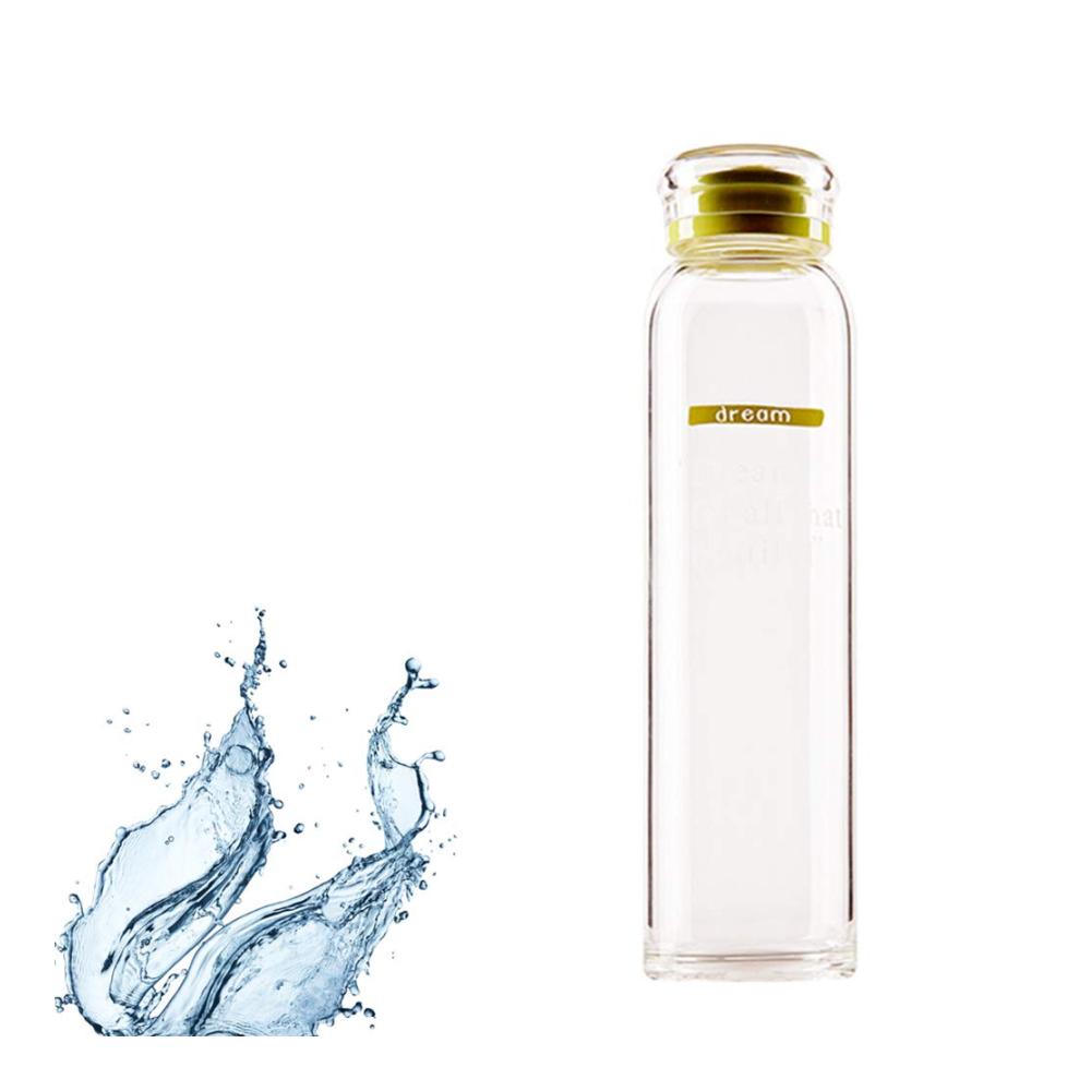 Hochwertige Thermosflasche aus Borosilikatglas | Leicht auslaufsicher & wiederverwendbar | Klarer Wasserbehälter für unterwegs | Gesunde Trinkflasche | Modernes Design | Ideale Glasflasche für kalte & heiße Getränke