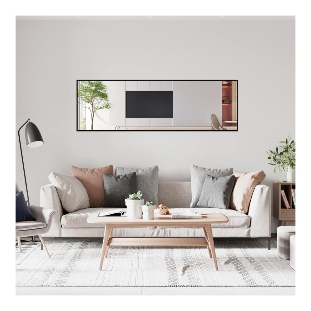 Modernes Design Großer Standspiegel Schwarz Metallrahmen für Schlafzimmer & Ankleidezimmer - Wandspiegel Rechteckig 150x50cm - Hochwertiger Ganzkörperspiegel