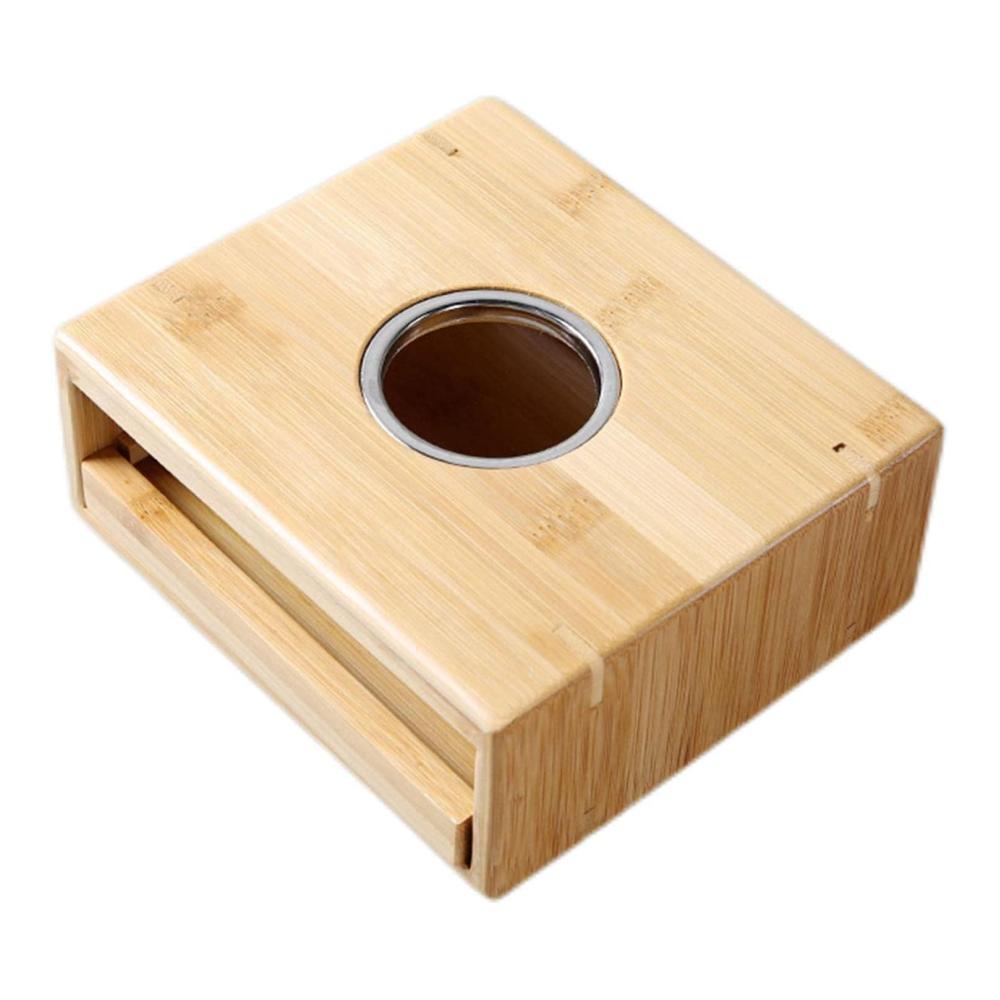 Stövchen Japanisches Bambus Tee Set mit Glas Teekanne Kerzenheizung & Isolierbasis | Haushalts-Kaffee- & Teezubehör für warmen Genuss