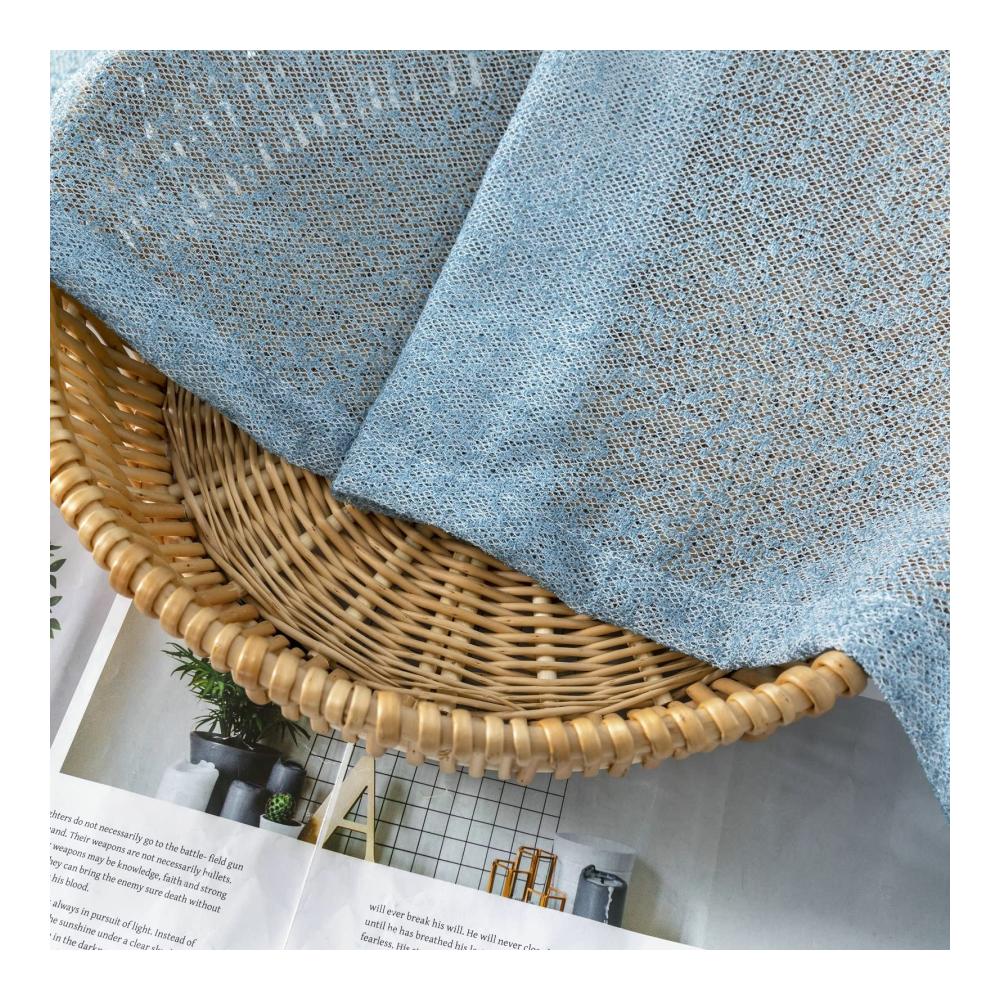 Kinderzimmer Vorhänge Set Halbtransparente Gardinenschals 86x214CM mit Blau-Wellen-Motiv. Stilvolle Ösen-Vorhänge für Wohnzimmer und mehr