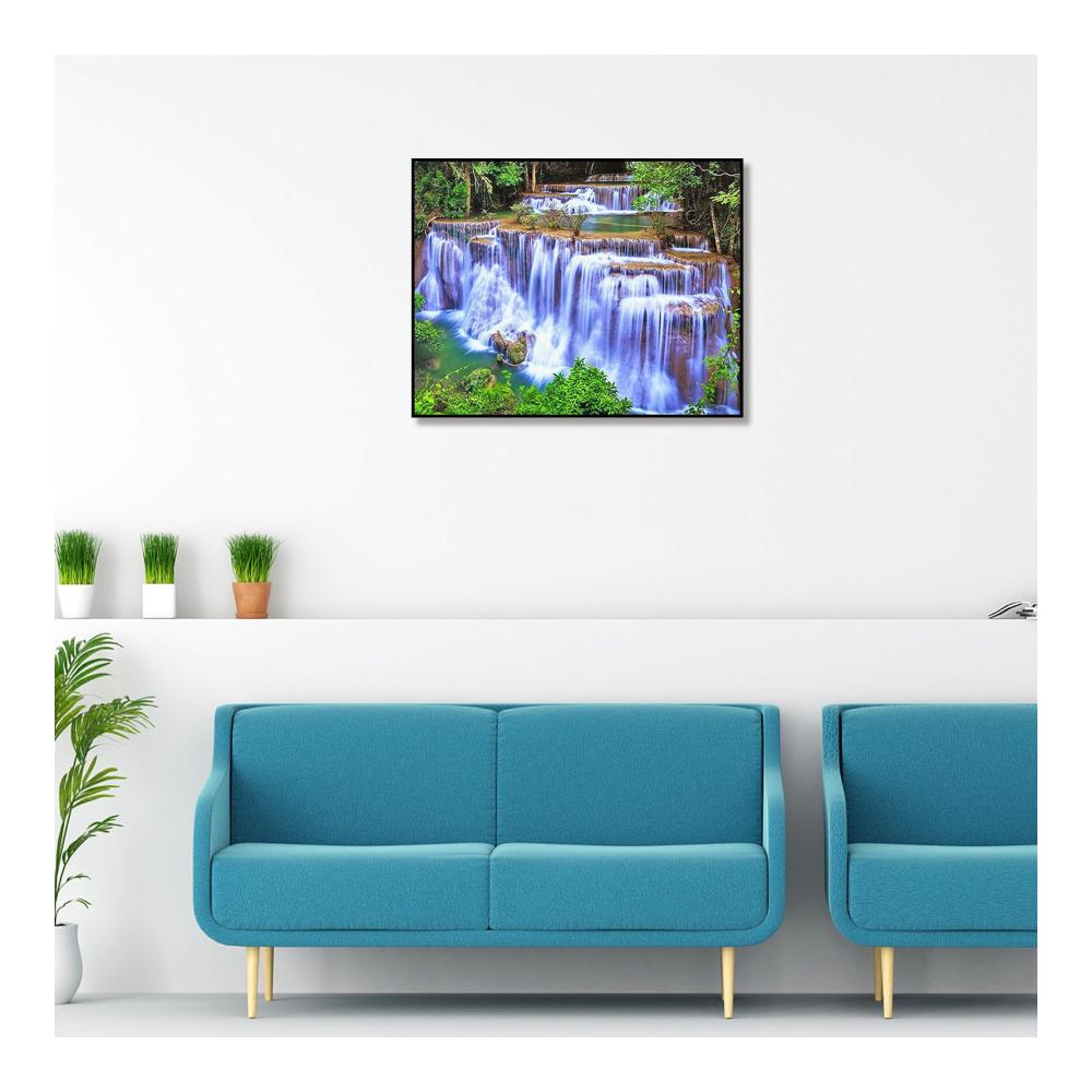 Diamant Malerei Erwachsene Vorbedruckte Kreuzstich Sets - Entdecken Sie die Schönheit von Wasserfällen mit diesem 50x40 cm Malen nach Zahlen Set. Echte Diamanten für ein funkelndes Meisterwerk der Natur. Perfekt für Diamond Painting Liebhaber die die Magie von Landschaften und Natur lieben