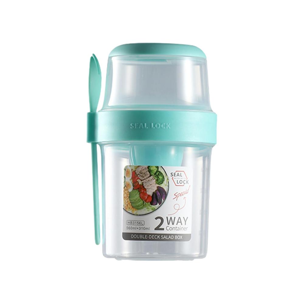 Glasbehälter & Töpfe 29oz tragbarer Joghurt-to-go-Becher mit Löffel | Reise-Müslischale für Overnight-Oats Müsli Milch & mehr