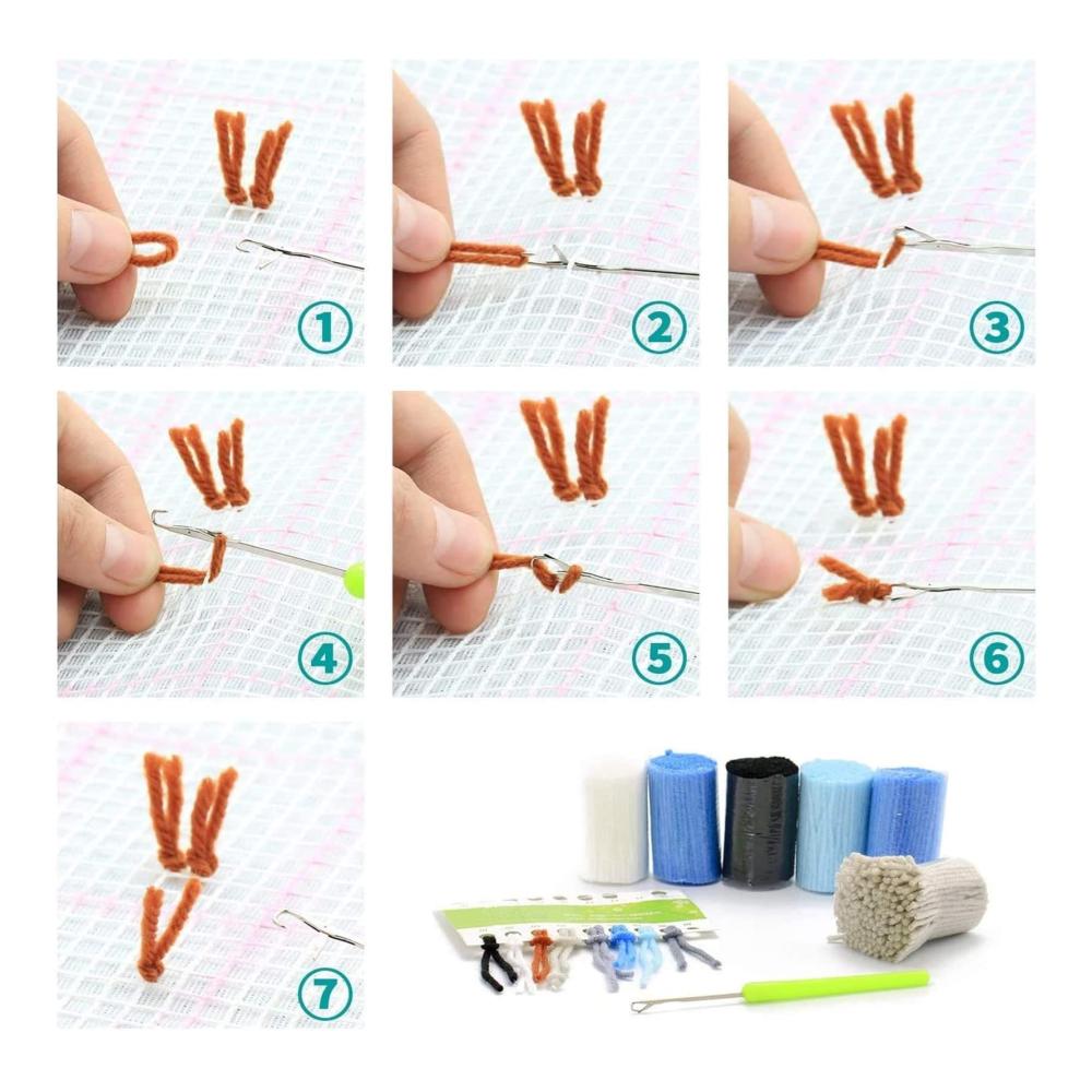 Erleben Sie kreative Meereszauber mit dem VIONNPPT 3D Ocean-Serie Knüpf-Set! DIY Knüpfteppich Geschenk für Kinder und Erwachsene. Inklusive Vordruck und Knüpfhaken. Kreieren Sie Ihr eigenes Segelboot-Meisterwerk (60cmx40cm). Perfekt