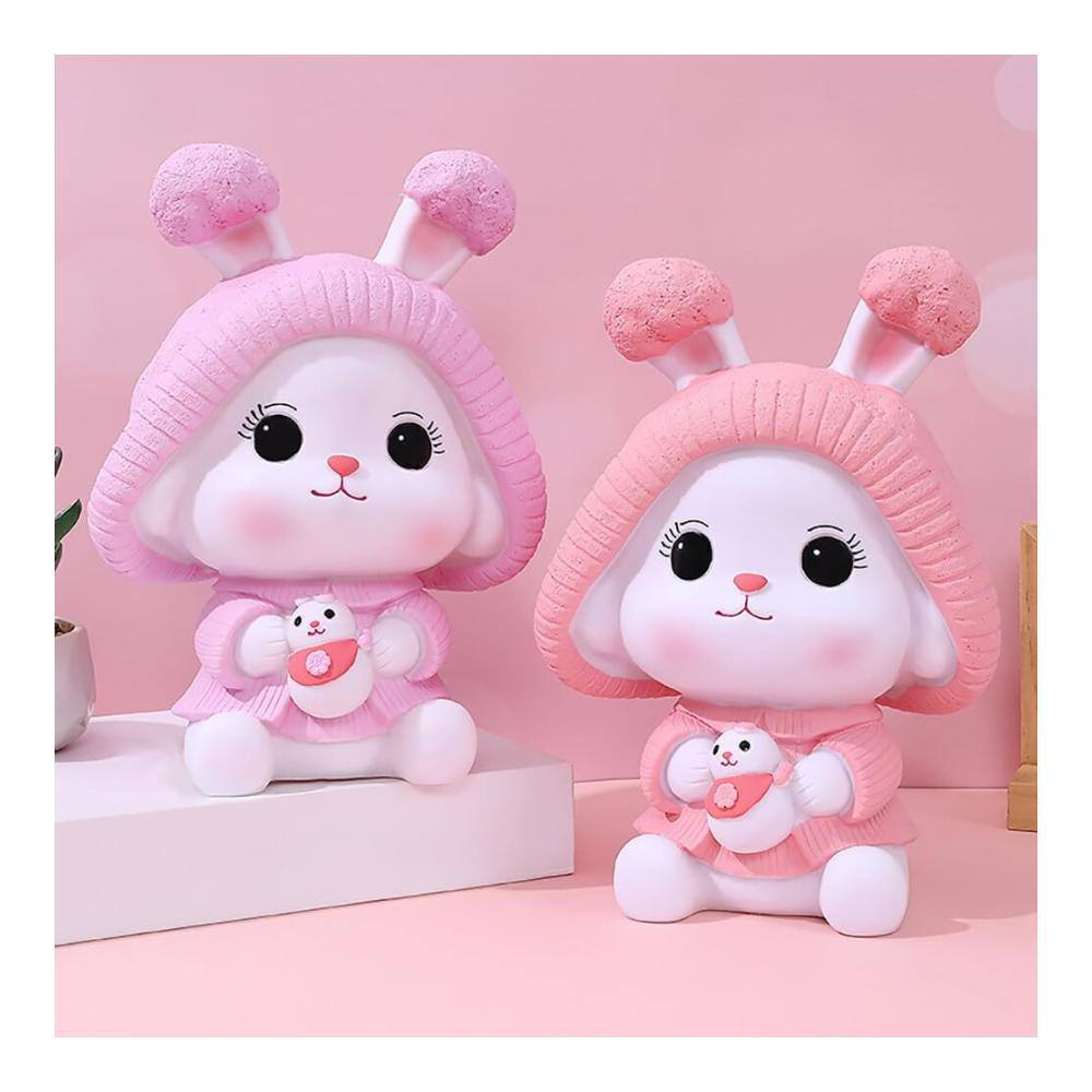 Große Kawaii Hase Spardose für Kinderzimmer Dekoration | Niedliche Sturzfeste Sparbüchse | Plastik Piggy Bank | Geburtstagsgeschenk für Jungen und Mädchen