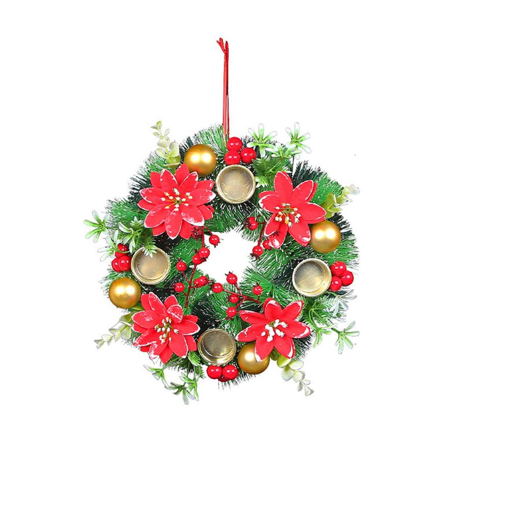 Adventskranz Deluxe Künstlicher Weihnachtskranz mit 4 Kerzenhaltern | Festliche Tischdeko & Weihnachtsdeko | 30cm Durchmesser | Exklusives Design für stimmungsvolle Weihnachten | Kränze & Girlanden