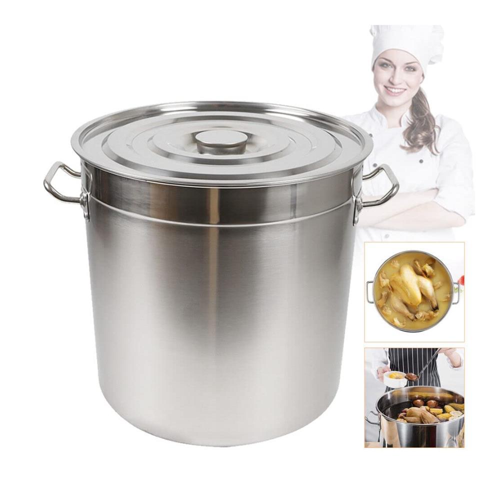 Hochwertiger 30|50|70Liter Gastronomie Suppentopf | Multifunktionaler Kochtopf mit Edelstahl Deckel | Ideal für die Herdplatte | Robuster Kochtopf für köstliche Gerichte