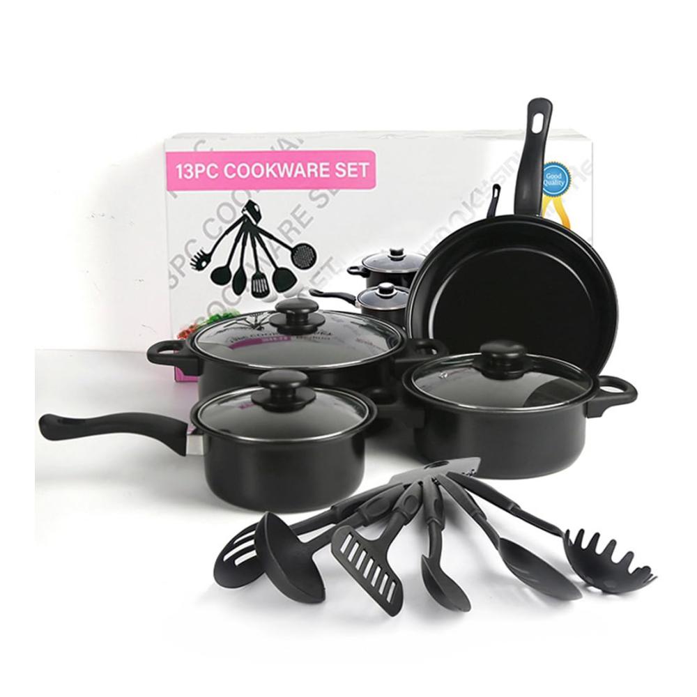Entdecken Sie unser 13-teiliges Topf- & Pfannenset! Antihaft-Kochgeschirr-Set inklusive Küchenutensilien - Perfekte Geschenkidee für Freunde und Familie
