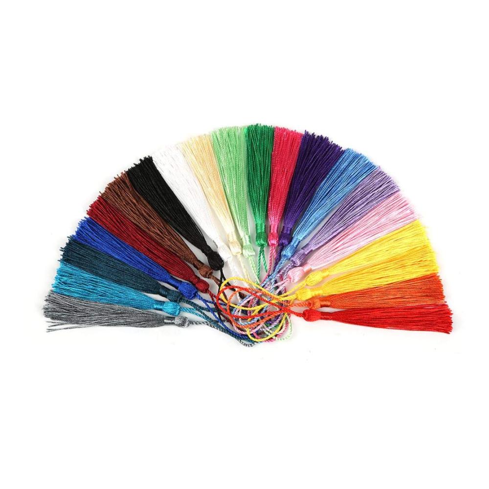 32 Stück Fransen-Borten Set Hochwertige 13cm Seidenquasten in Grün für DIY Dekorationen Näharbeiten & Vorhänge. Ideales Zubehör für Hochzeiten