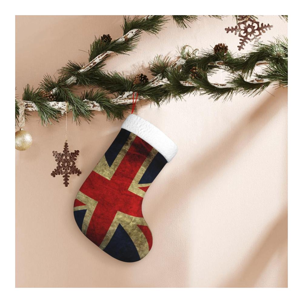 Personalisierte Nikolausstiefel mit britischem Flaggendesign - Perfekte Weihnachtsstrümpfe für Familienurlaubspartys - Traditionelle Dekoration mit modern