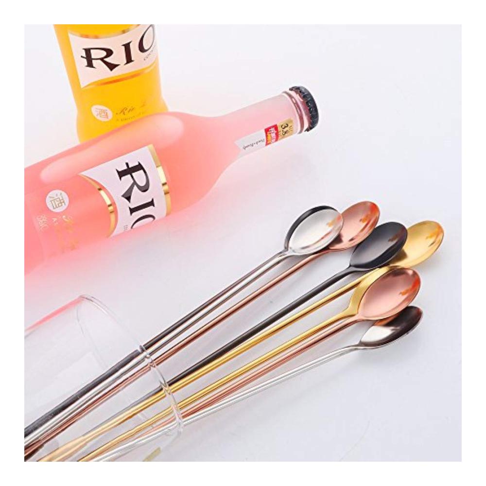 Cocktailrührlöffel - Rührlöffel aus Edelstahl für Bars und Cocktails - Langer Griff 4 Farben 12 Zoll - Ideal für professionelle Barkeeper und zu Hause - Hervorragend zum Mischen von Cocktails Getränken und mehr geeignet