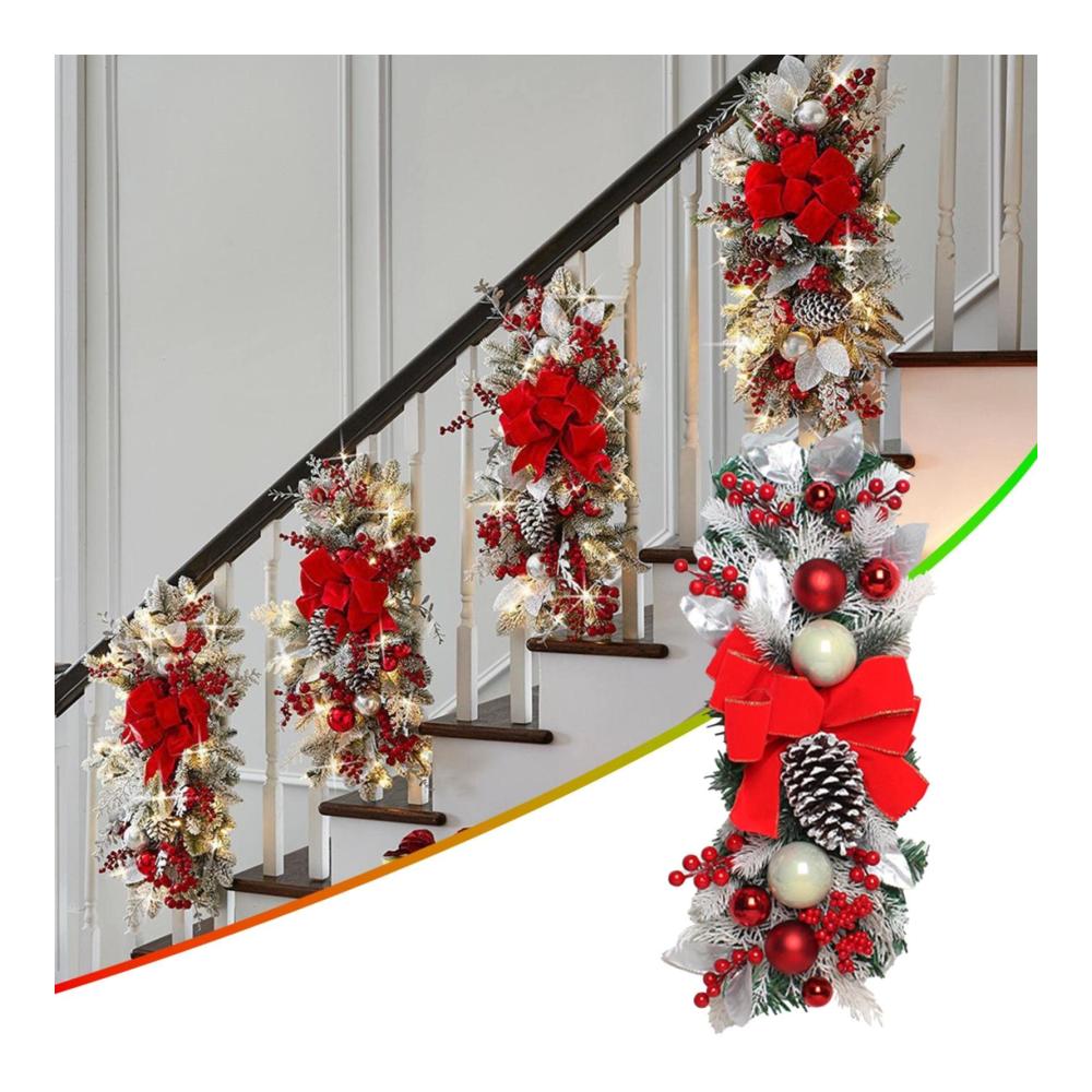 Entdecken Sie die Magie von Weihnachten Schmücken Sie mit unserem einzigartigen Kranz - Perfekt für Türen Fenster und den Weihnachtsbaum. Stilvoll festlich und unvergesslich! Hängen Sie rote Schneekränze für eine zauberhafte Atmosphäre in Ihr Zuhause. Dekorieren Sie das Einkaufszentrum mit unserem Wandbehang und lassen Sie Weihnachtsfreude aufkommen. Verleihen Sie Ihrem Fest eine besondere Note mit unseren Bändern und Ornamenten. Ein Muss für die festliche