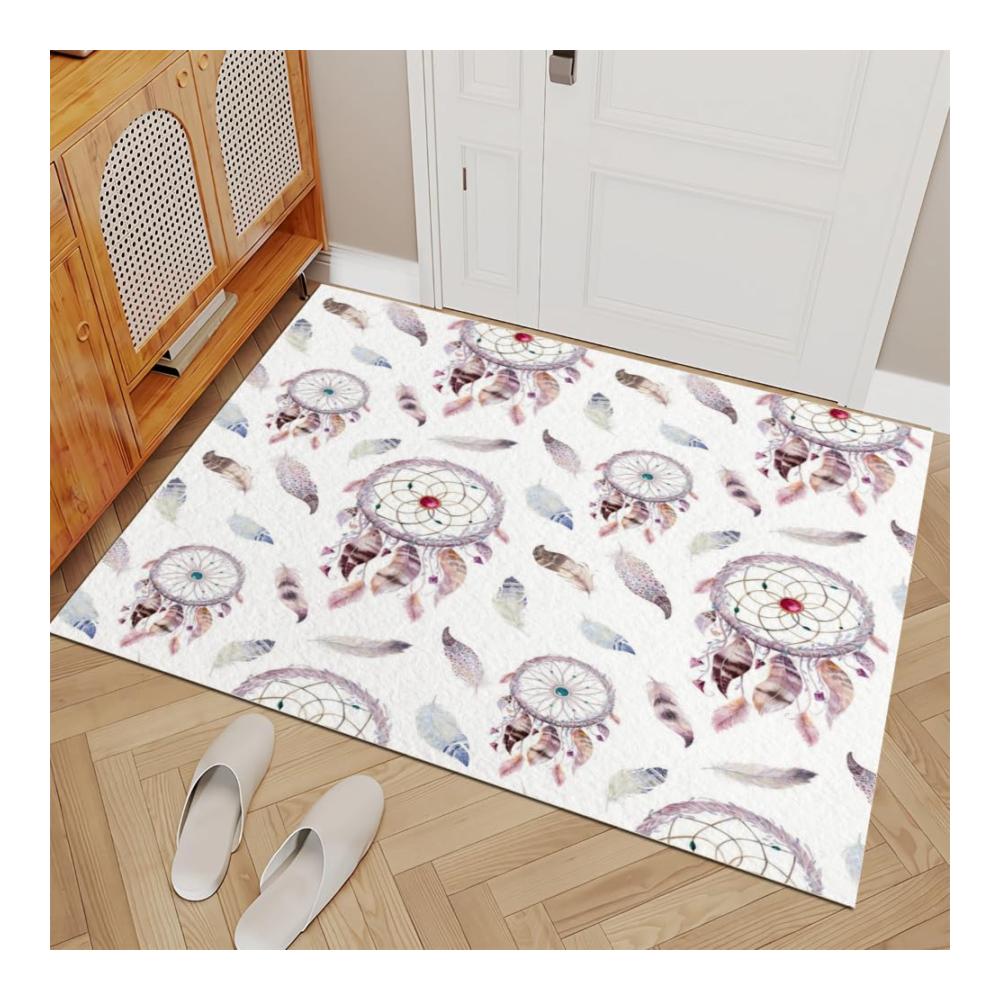 Boho Traumfänger Teppich | 3D Muster Design | Rutschfest & Waschbar | 120x160cm | Weicher Kurzflor | Für Wohnzimmer Schlafzimmer & Outdoor | Trendiger Boho Teppich Gegend | Flauschig & Stilvoll