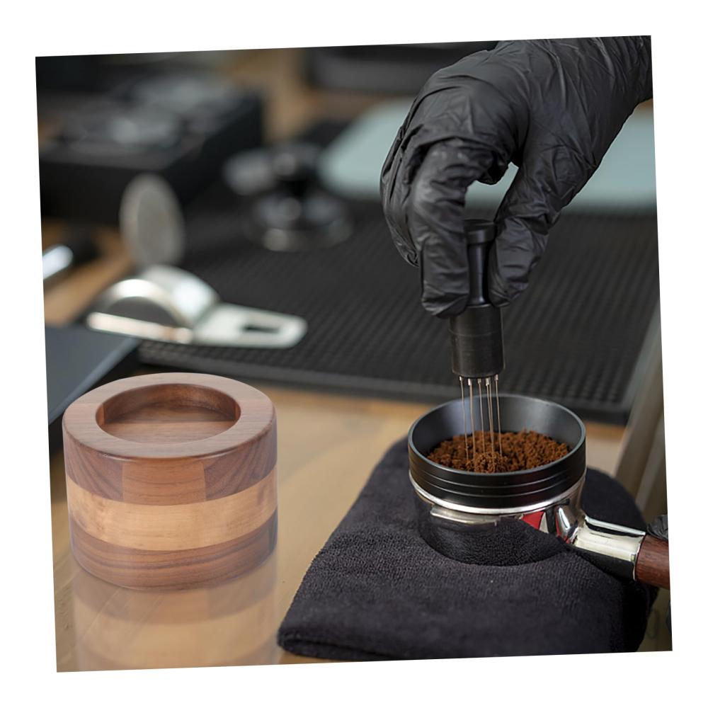 Premium Kaffeepulverständer Handgefertigter Holz-Tamper für Espresso-Liebhaber | Hochwertiger Tischkompressor für perfekten Kaffee-Genuss | Stilvoll und funkt