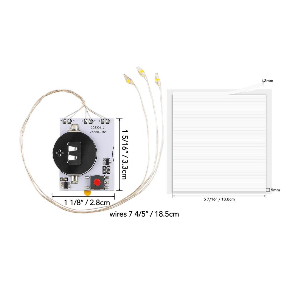 Entdecken Sie 12 Kreative Verzierungen Selbstklebende Leuchteinheiten für Weihnachtskarten Scrapbooking & Dekoration - Einfache Halo-Lichter mit Warmweißen LEDs - Perfekt für DIY-Projekte ohne