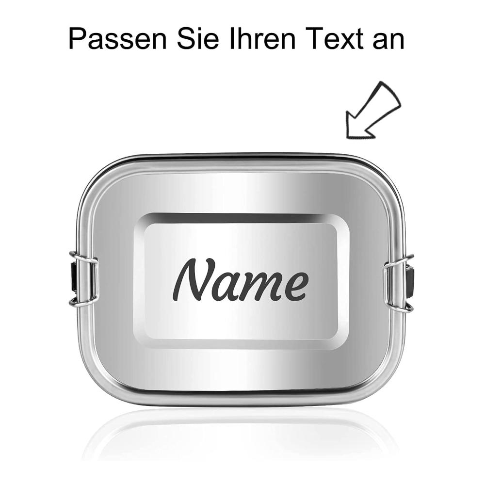 Personalisierte Gravierte Edelstahl Lunchbox Name Lunchbox Bento Box (sty1) - Hochwertige Lunch-Boxen mit individueller Gravur für stilvolles Mittagessen unterwegs - Ideal für Schule Arbeit und Picknicks - Hält Speisen frisch und sicher - Praktisches Geschenk
