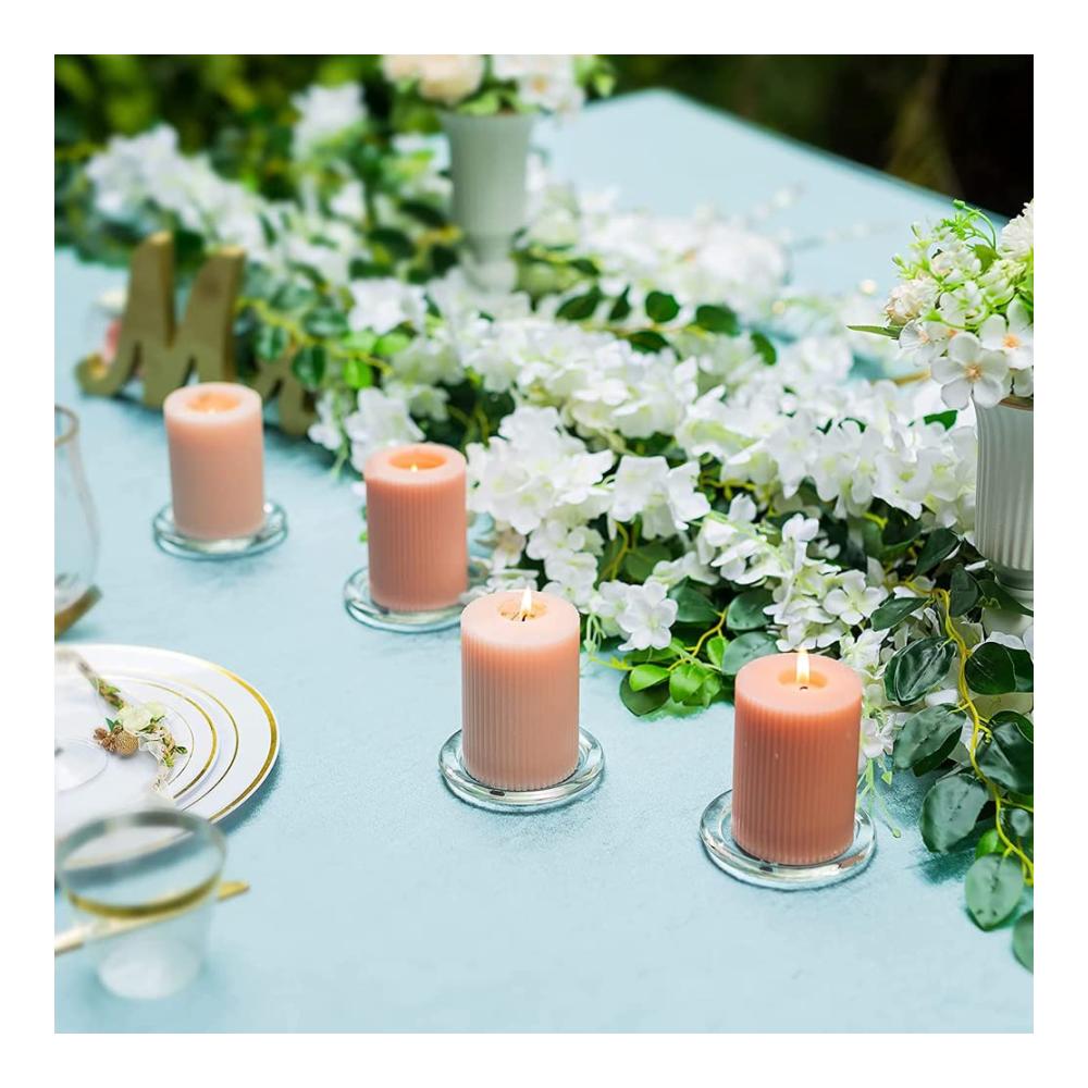 Edler Glanz Set mit 10 Glas-Kerzenständern & Glasuntersetzern - Perfekt für Familienessen Geburtstage Hochzeiten & mehr! Stilvoll für Schlafzimmer Küche Wohnzimmer Esszimmer & Badezimmer