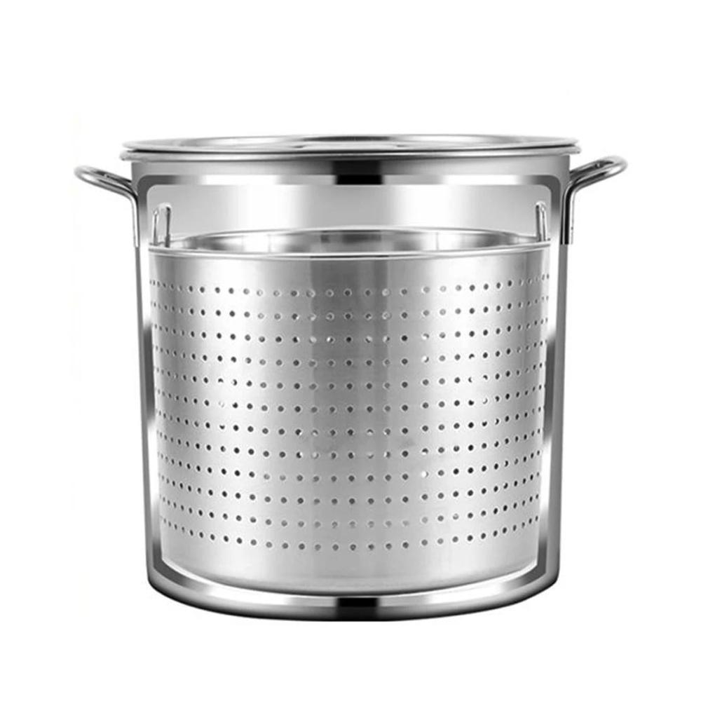 Wein- & Sektkühler 35cm Set - Edelstahl-Fassbrenner Fermenter Milch & Tee Fass - Tragetasche Isoliereimer Filter Brateimer Suppentopf - Silber. Optimale Kühlung für Weinliebhaber