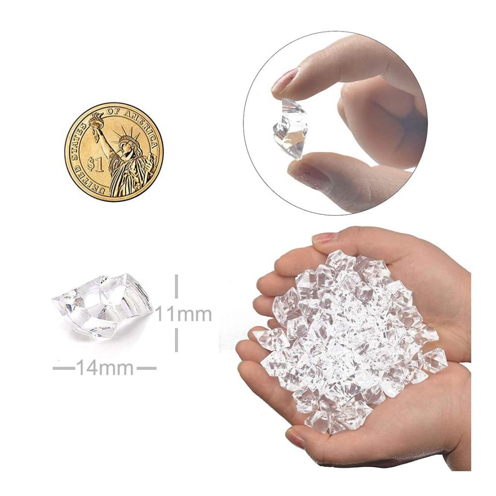 Premium Kristallgranulate - 100 klare Kunststeine für Zuhause Hochzeit & Dekoration | Hochwertige Acryl Granulate für Vasen Füllstoffe & Foto Requisiten