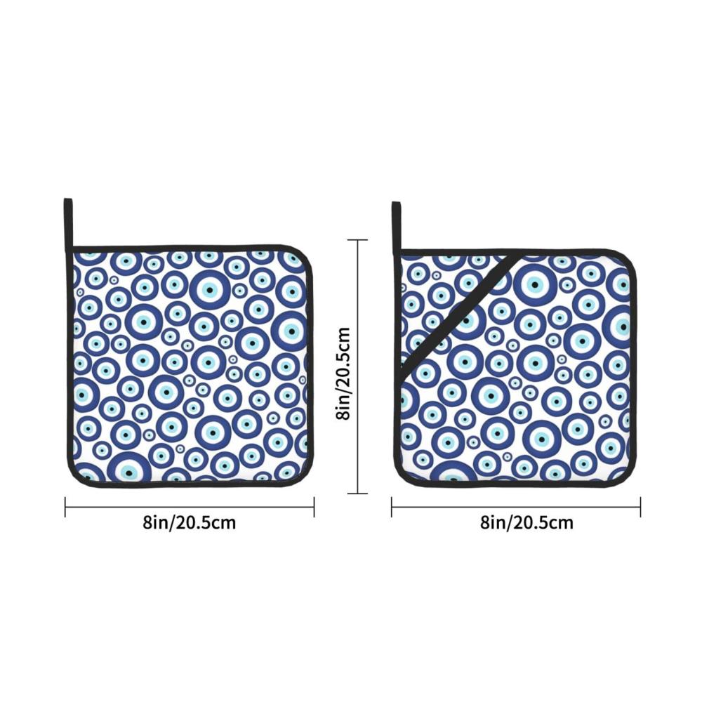 Premium Bedruckte Topflappen-Set | 2 Stück Quadratische Isolierte Abdeckungen 203 x 203 cm | Dick & Langlebig | Verbrühungsfrei & Leicht zu Reinigen | Küchenhelfer für Stilvolles Kochen