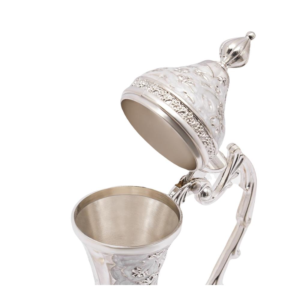 Exklusives Türkische Kaffeekanne & Teeset - Vintage Design mit Tablett und 6 Teegläsern | Edles Türkisches Teeset - Perfekt für Home Tea Party | Ornamentierte Teekanne in Silber für Genussmomente