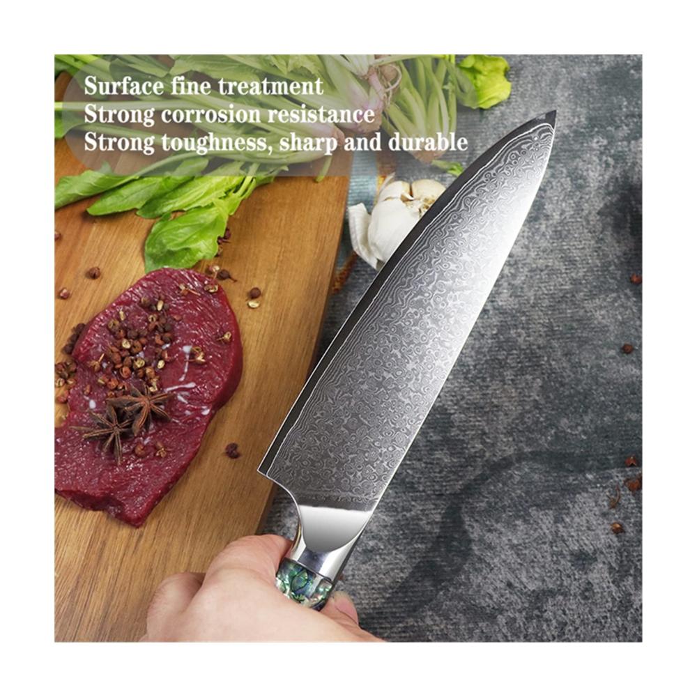 Entdecken Sie das ultimative Kocherlebnis mit unserem Professionellen 8-Zoll-Chefmesser aus hochwertigem Damaststahl VG10. Perfektionieren Sie Ihre Schnitte mit diesem scharfen Küchenmesser und erleben Sie kulinarische