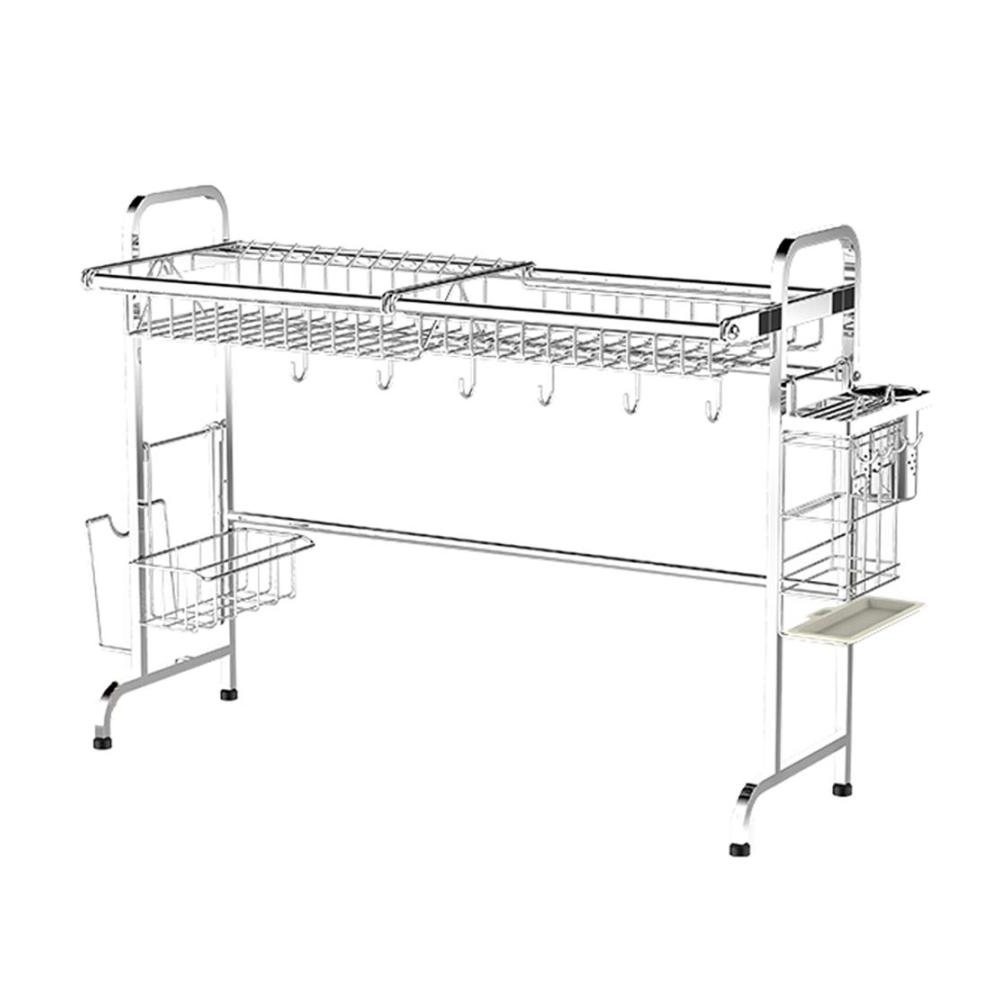 304 Edelstahl Abtropfgestell & Ständer für Küchenbedarf - Robustes Einzel-Schicht-Rack für Zuhause & Pool platzsparendes Spülbecken