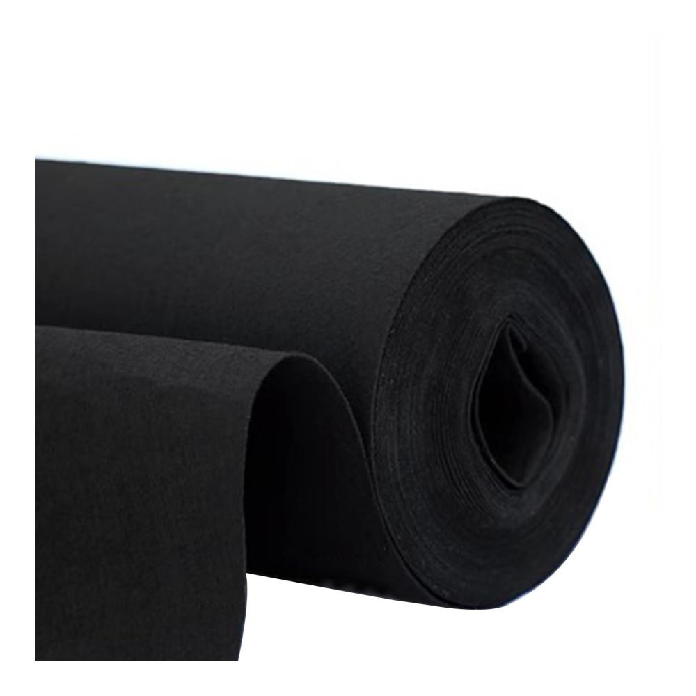 Hochwertiger Gangläufer Teppich Schwarz | Event Läufer 2mm Polyester Rutschfeste Bodenteppiche für Kirchenfeiern Geburtstagsdekorationen | 12 * 15M