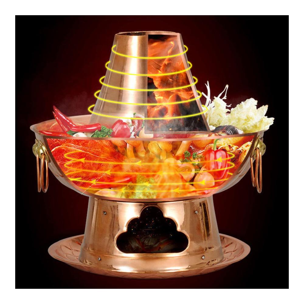 Entdecken Sie das Ultimative Fleisch-Fondues in unserem Vintage-Chinesischer Holzkohle-Hotpot! Kamin-Design für authentisches Holzkohle-Grillen. Perfekt für Familienessen & Camping-Shabu-Shabu-Kocher mit geschmortem Lam