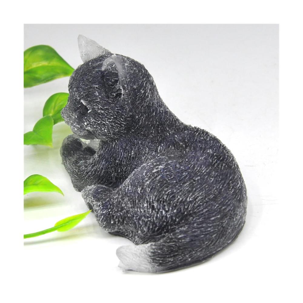 Entspannende Katze Trommelstein Statue - Zimmerbrunnenzubehör für harmonische Wohnkultur - Natürlicher Edelstein Sand Reiki Kristalle - Handgefertigte Steinfigur mit beruhigender Wirkung - Ideales Deko-Accessoire (Farbe Rot Goldstein Größe 1 Stück