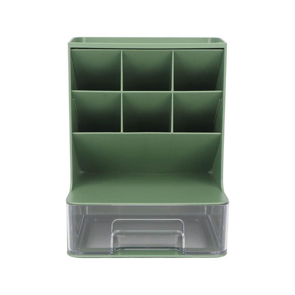 Organisieren Sie Ihre Pinsel mit Stil! Schräger Stecker Design Pinselhalter - Platzsparende Kunststoff-Aufbewahrung für Ihren Schreibtisch - Transparentes Grün