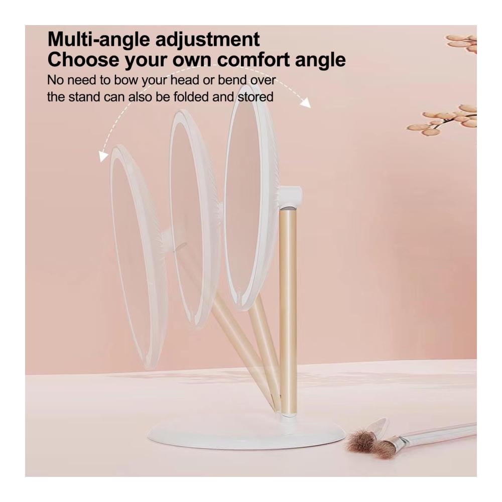 Erleuchten Sie Ihren Schminktisch! USB-wiederaufladbarer Tischspiegel mit LED-Lichtern - Beleuchteter Schminkspiegel mit Touch-Steuerung und 3 Farbmodi | Praktischer Spiegel für perfektes Make-up und Styling - Makeup-Spiegel für Was