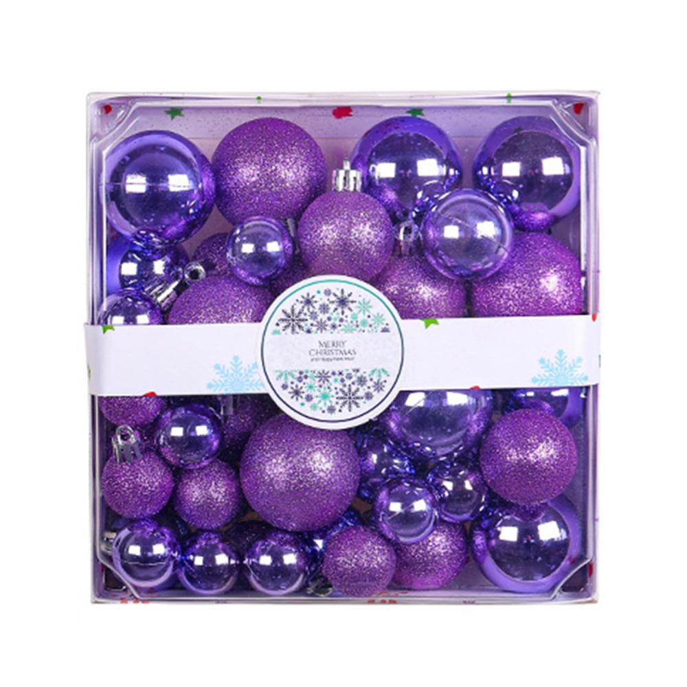 Buntes Kugel-Set für Weihnachtsbaum – 44-teilig langlebige bruchsichere Kunststoff-Ornamente in lebendigen Farben – Festliche Feiertagsdekoration für einen auffälligen Weihnachtsbaum – Inklusive lila Anhänger
