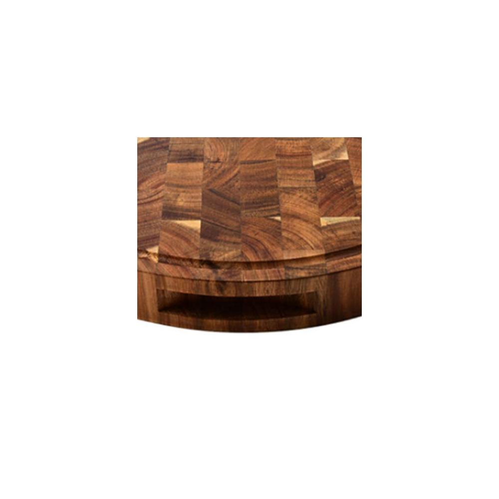 Hackbretter Premium Holz Schneidebretter Set für Profis und Hobbyköche - Dickes Metzgerblock Brett Runde Bretter für Fleisch & Gemüse - Nachhaltiges Hirnholz für optimales Sch