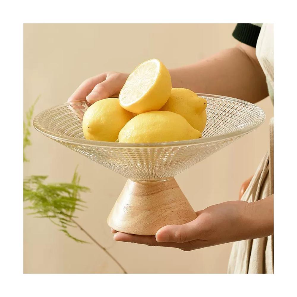 Moderne Glas Obstschale für Wohnzimmer & Küche | Elegantes Tablett für Obst Snacks & Süßigkeiten | Dekoratives Schalen-Set für Couchtisch & Esstisch | Perfekt für stilvolle Präsentationen