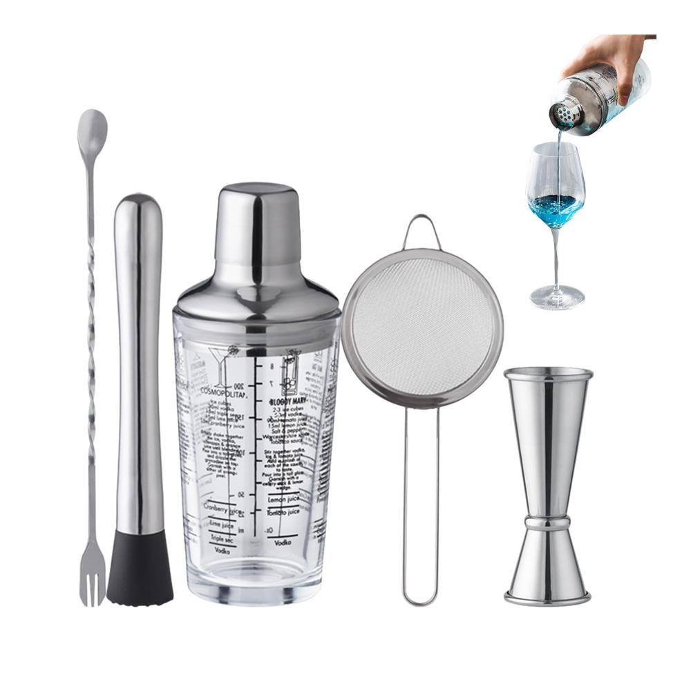 Exklusives Cocktail-Shaker-Set aus Edelstahl – Premium Barkeeper-Kit für stilvolle Getränkemixe – Langlebiger Martini-Shaker und sicheres Mixer-Set – Perfekt für Zuhause Bars & Partys