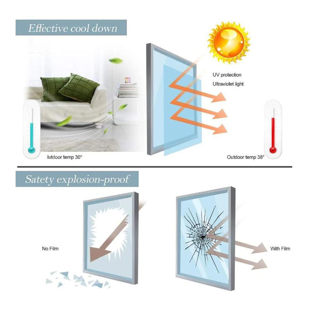 Dekorative Fensterfolie Selbsthaftend Blickdicht mit Sonnenaufgangsmotiv - Sichtschutzfolie Meer und Sonne - Milchglas-Aufkleber für Zuhause - Selbstklebender Fensteraufkleber Dekoration - 60x