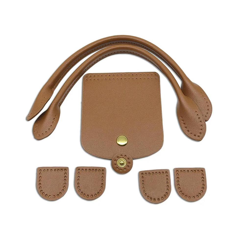 Handgefertigtes Taschenherstellungsset - 8-teiliges Taschenzubehör mit gewebten Mustern weichen PU-Taschengriffen Boden Knopf für Knödel - Ideal für handgemachte Beige Handtaschen. Entdecken Sie die Kunst der individuellen Taschenkreation