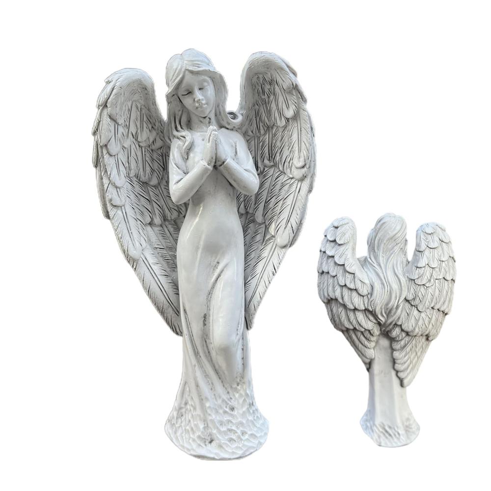 Engelsflügel Figurenstatue | Dekorative Gartenstatue für innen und außen - Göttliches Geschenk für Zuhause Wohnzimmer Garten und mehr! Ideal für Engel-Liebhaber und spirituelle Atmosphäre