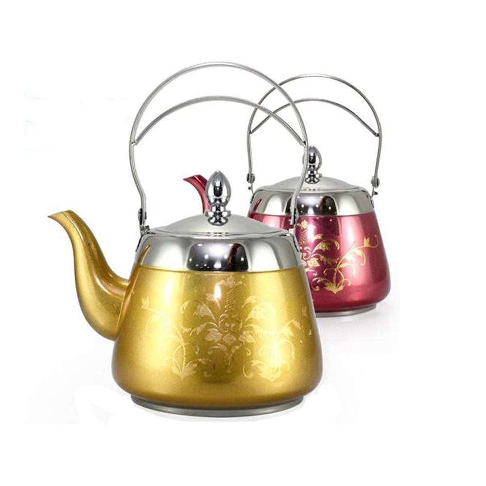 Edelstahl Teekanne mit Teesieb - Premium Wasserkocher für Herd & Tisch elegantes Design für perfekten Tee & Kaffee. Zeitlos stilvoll brühen