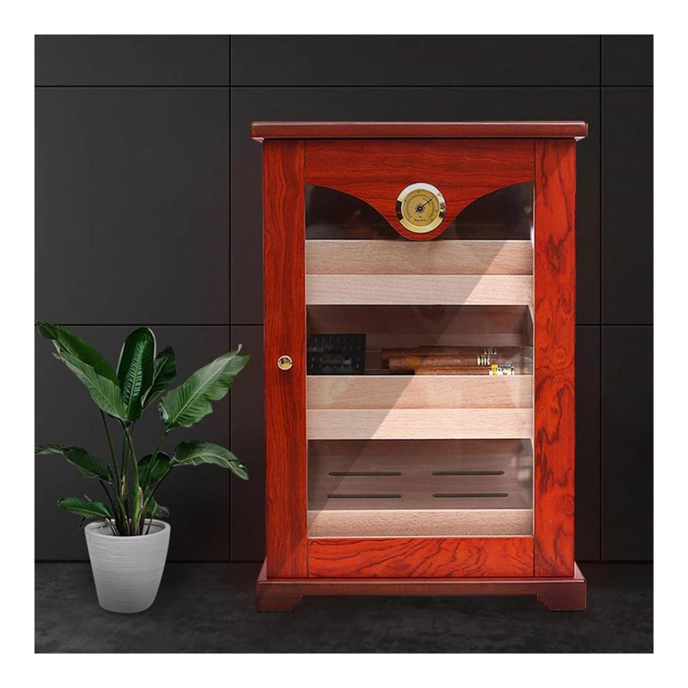 Premium Zigarren-Humidor aus Zedernholz | Digitales Hygrometer & Feuchtigkeitsgerät inklusive | Platz für 100 Zigarren | Ideales Barzubehör-Geschenkset für Zigarrenliebhaber
