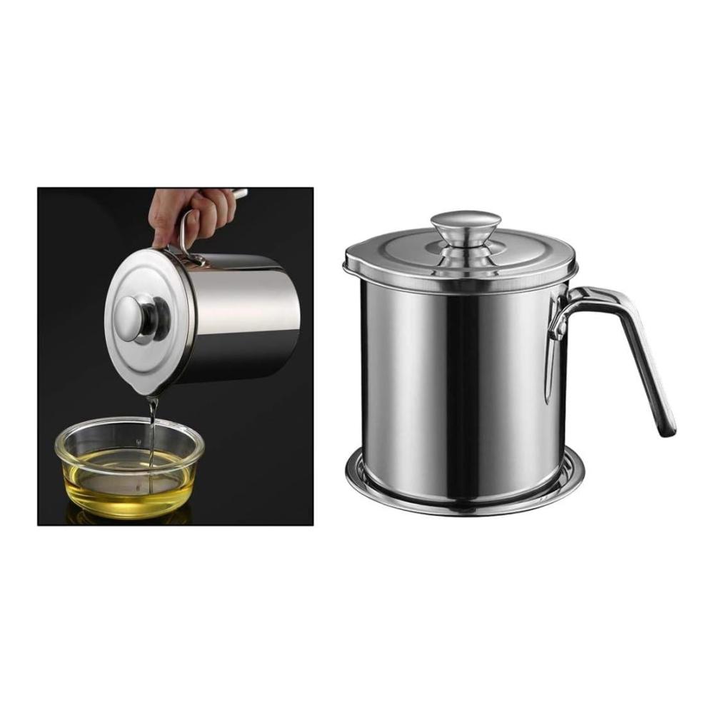 Premium Specköl Vorratsdose 2L | Praktisches All-in-1 Set mit Sieb & Spitzsieb | Hochwertiger Behälter für Küchenbedarf | Leicht zu reinigen & langlebig
