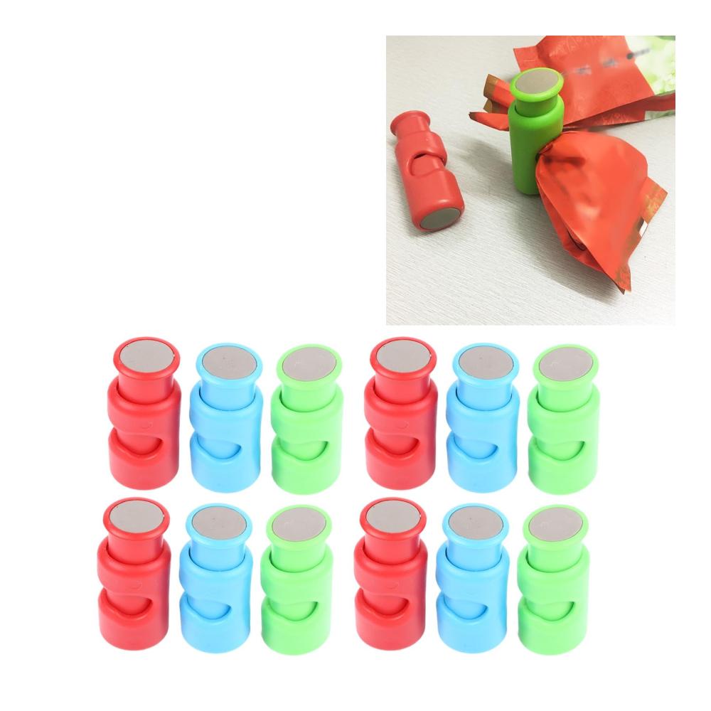 12 Stück Vorratsdosen-Sets | Frische & Ordnung bewahren | Brotbeutel-Clips aus stabilem ABS-Kunststoff | 3 Farben | Einfache Handhabung für Küche Haushalt & unterwegs