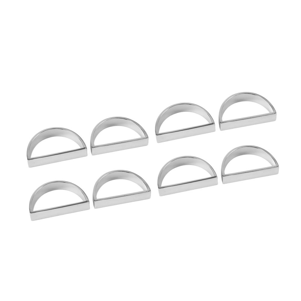 8er Set Edelstahl Serviettenringe - Glänzende Halbkreisform verhindert Ausbleichen & Rost - Perfekt für Abendessen Jahrest
