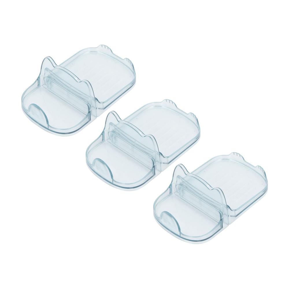 Organisieren Sie Ihre Küche mühelos! 3-teiliger Kunststoff-Desktop-Topfdeckelhalter für platzsparende Aufbewahrung. Abtropfbarer Topfdeckelständer für stressfreies Kochen